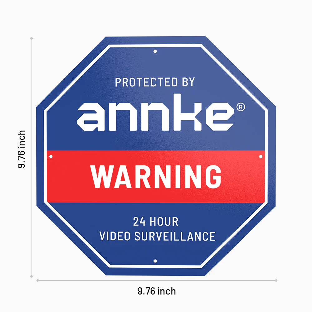 2PCS ANNKE 10" Heavy Duty 100% Aluminum Security Sign, Reflective & Fade Resistant Outdoor Surveillance Warning Sign for Home/Yard/Property Protection - Image 5