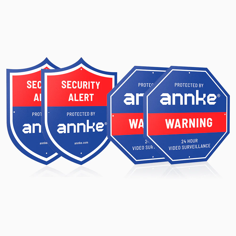 4PCS ANNKE 10" Heavy Duty 100% Aluminum Security Sign, Reflective & Fade Resistant Outdoor Surveillance Warning Sign for Home/Yard/Property Protection - Image 3