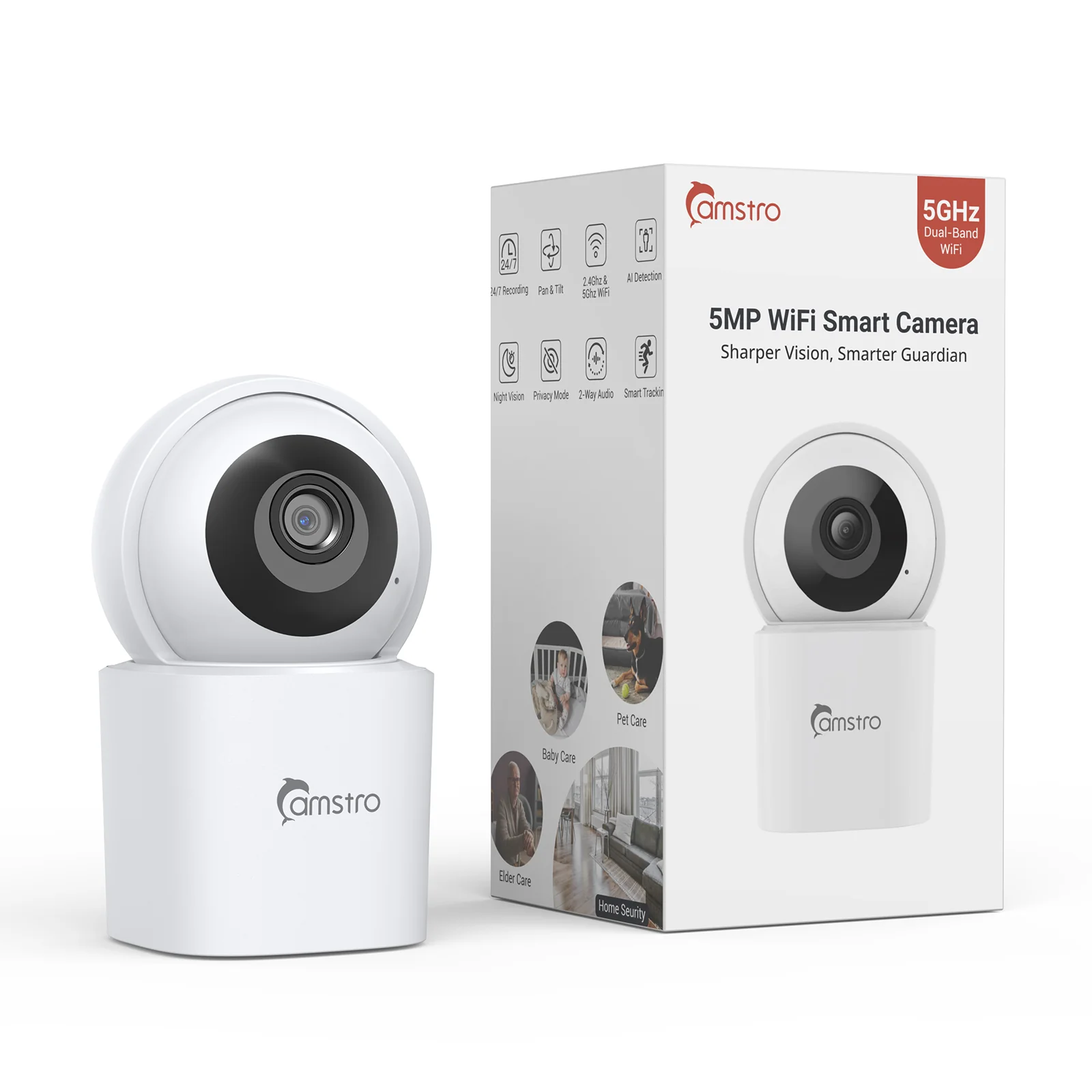 5MP Super HD Indoor Security PT WiFi IP Camera - Pan & Tilt, No Monthly Fee, AI Detection, Dog Puppy, Baby Monitor, 2-way Talk, Night Vision, Baby & Pet Monitor - Image 9