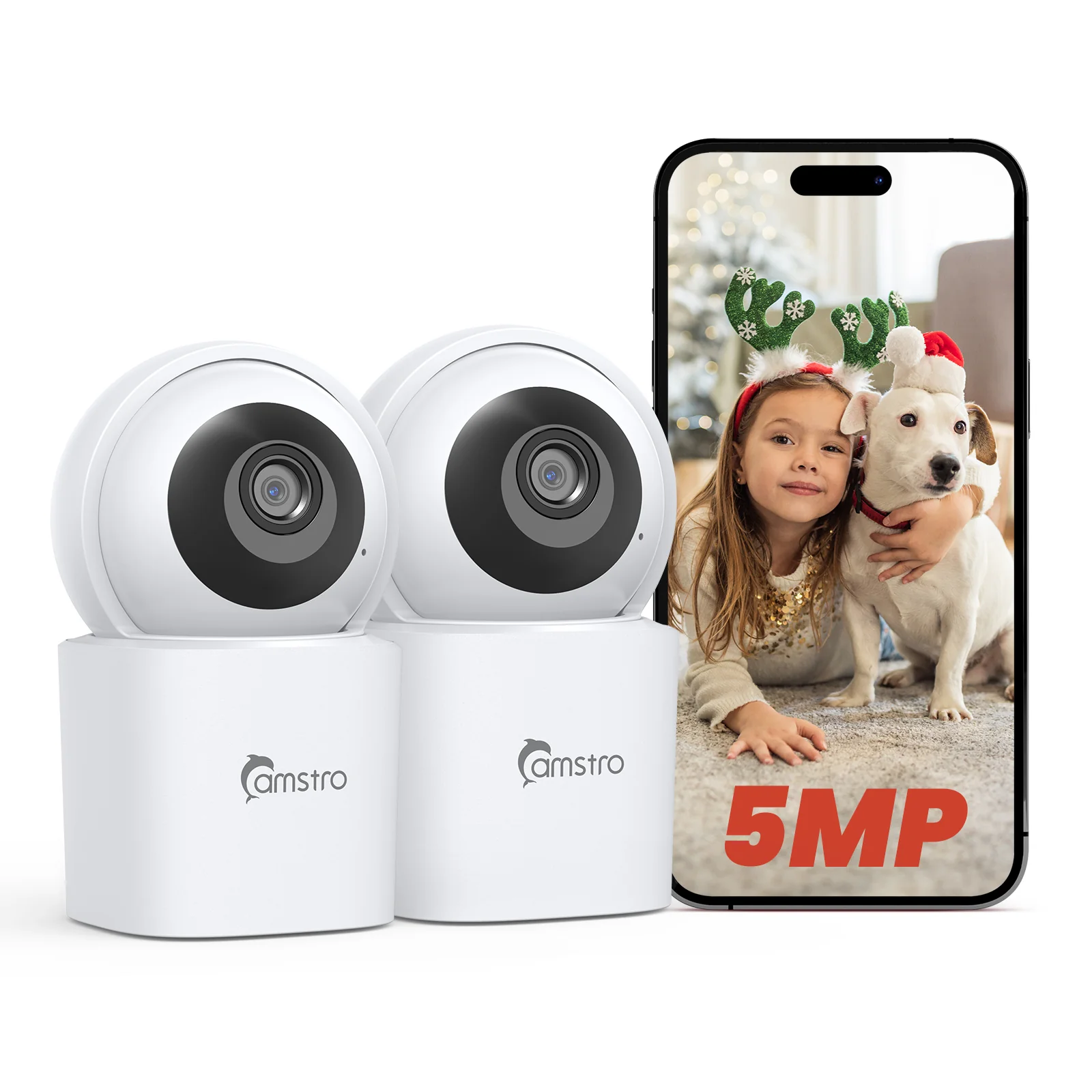5MP Super HD Indoor Security PT WiFi IP Camera - Pan & Tilt, No Monthly Fee, AI Detection, Dog Puppy, Baby Monitor, 2-way Talk, Night Vision, Baby & Pet Monitor - Image 8
