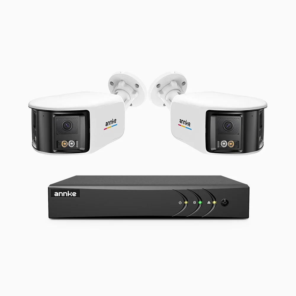 ACDK500 - 3K 8 Channel 2 Dual-Lens Cameras Wired Security System, 180° Panoramic View, Smart Dual Light Night Vision, Built-in Microphone, IP67 - Image 2