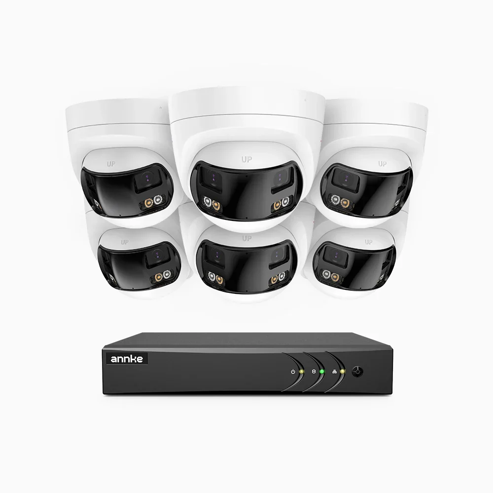 ACDK500 - 3K 8 Channel 6 Dual-Lens Cameras Wired Security System, 180° Panoramic View, Smart Dual Light Night Vision, Built-in Microphone, IP67 - Image 2