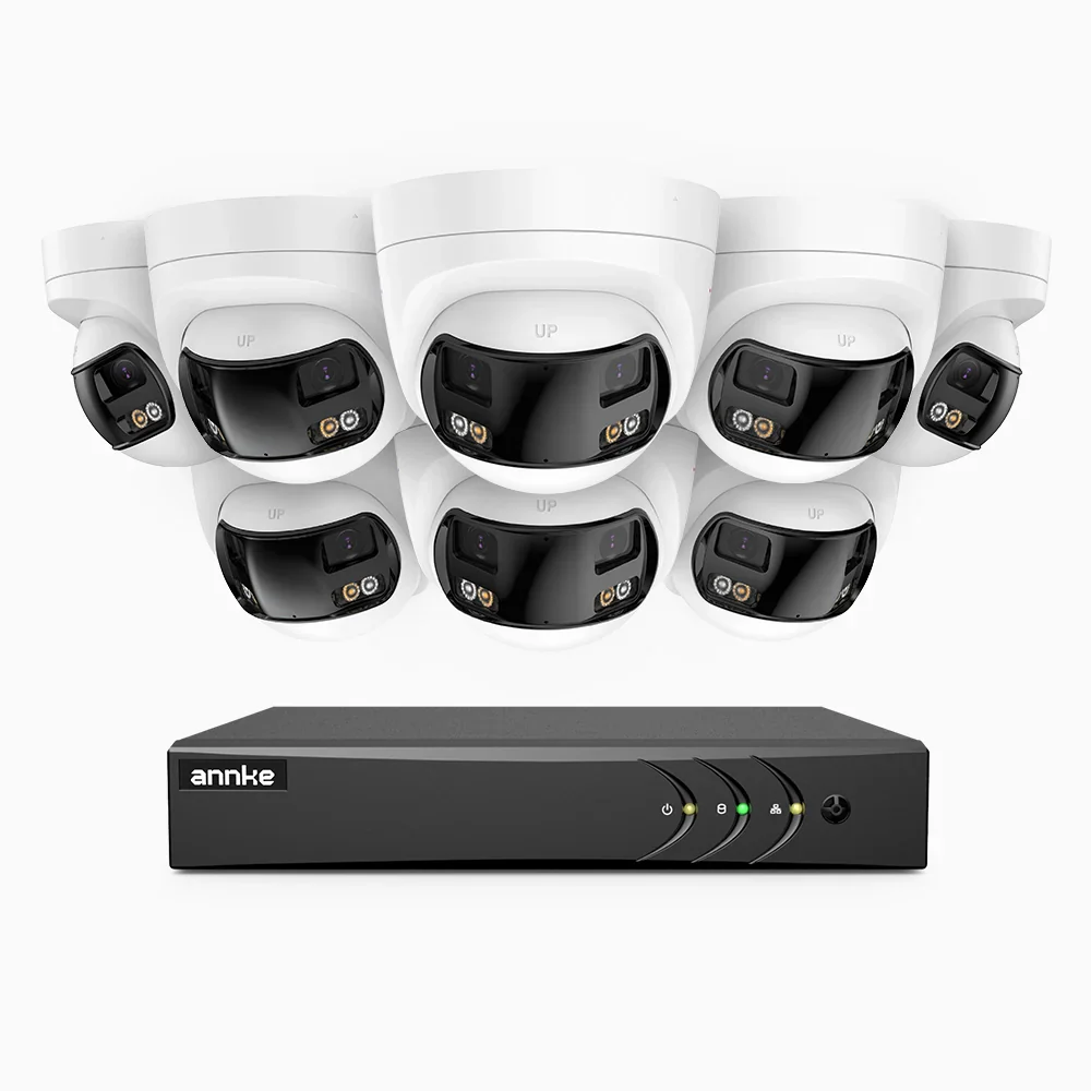 ACDK500 - 3K 8 Channel 8 Dual-Lens Cameras Wired Security System, 180° Panoramic View, Smart Dual Light Night Vision, Built-in Microphone, IP67 - Image 2