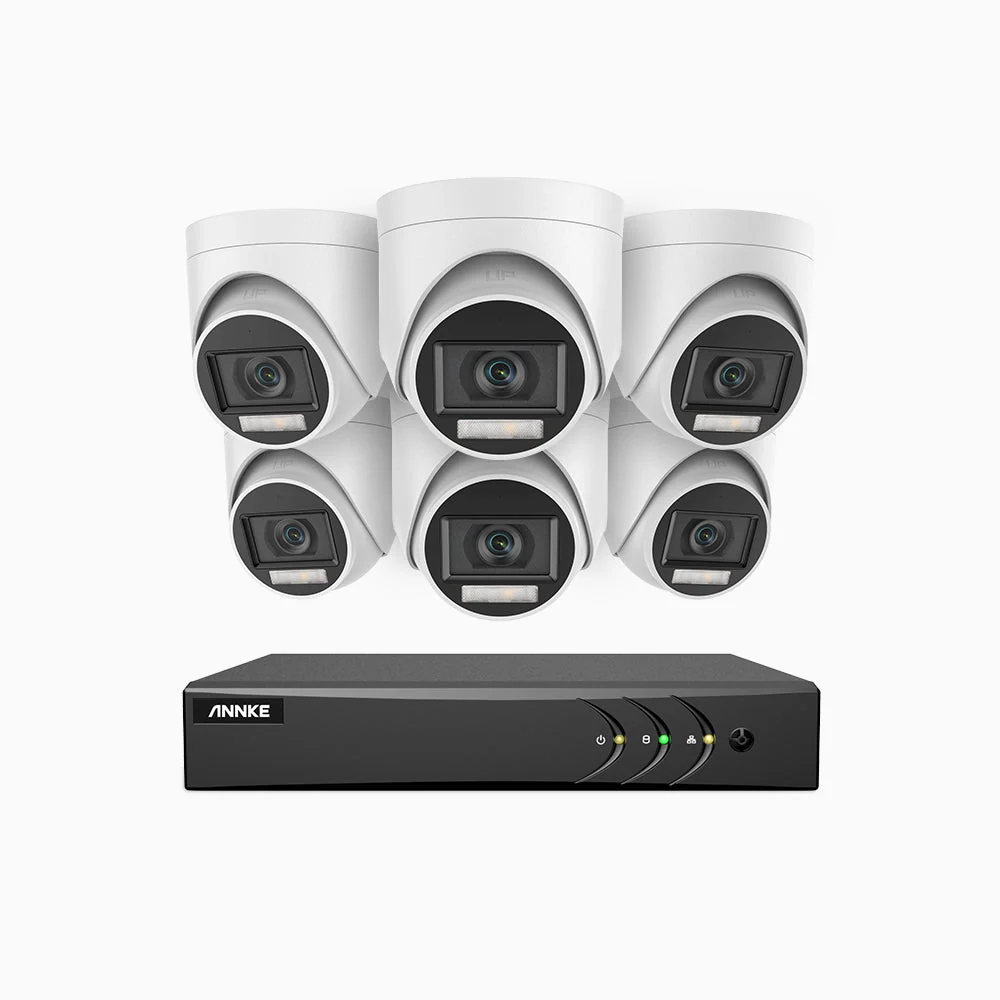 ADLK200 - 1080P 8 Channel 6 Dual Light Cameras Wired Security System, Colour & IR Night Vision, 4-in-1 Output Signal, Built-in Microphone, IP67 Weatherproof - Image 2