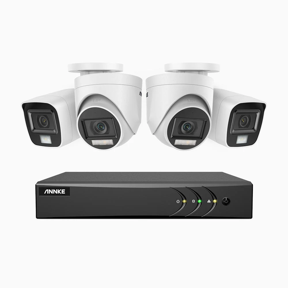 ADLK500 - 3K 8 Channel Wired Security System with 2 Bullet & 2 Turret Cameras, Colour & IR Night Vision, 3072*1728 Resolution, f/1.2 Super Aperture, 4-in-1 Output Signal, Built-in Microphone, IP67