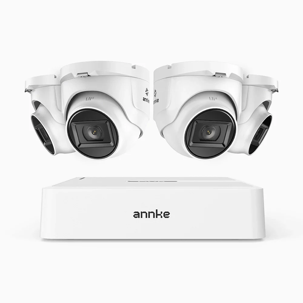ANNKE 1080p Outdoor Wired Security CCTV System, 8 Channel DVR + 4 X Cameras, 3.6 MM Lens, Smart DVR with Human & Vehicle Detection, 66 ft Infrared Night Vision, 4-in-1 Output Signal, IP67 - Image 2