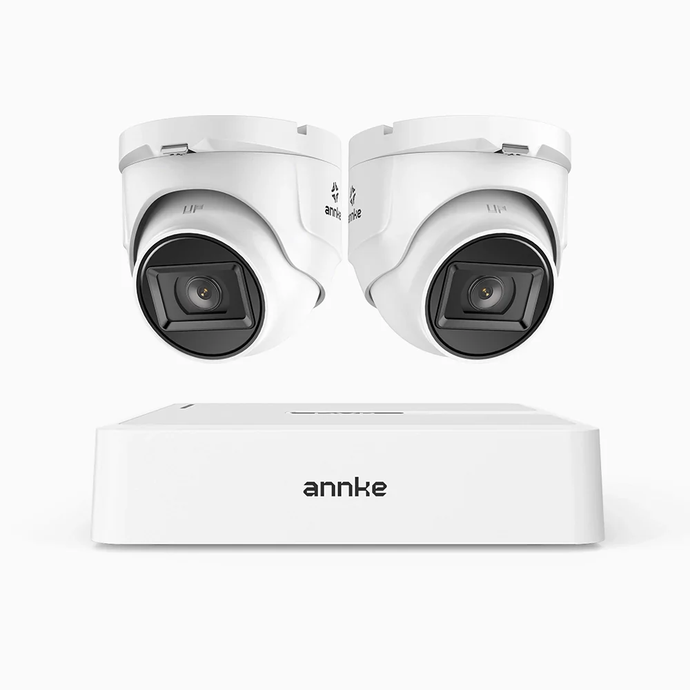 ANNKE 1080p Outdoor Wired Security CCTV System, 8 Channel DVR + 2 X Cameras, 3.6 MM Lens, Smart DVR with Human & Vehicle Detection, 66 ft Infrared Night Vision, 4-in-1 Output Signal, IP67 - Image 2