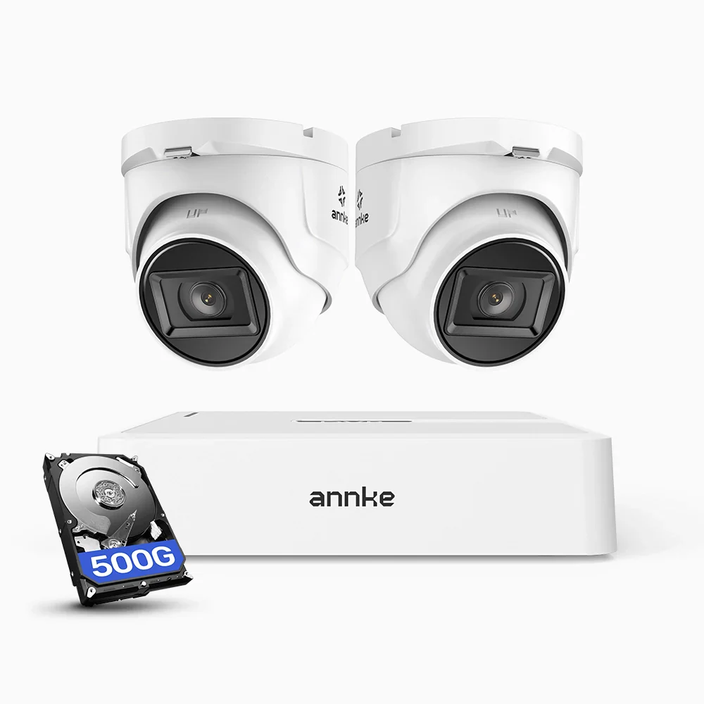 ANNKE 1080p Outdoor Wired Security CCTV System, 8 Channel DVR + 2 X Cameras, 3.6 MM Lens, Smart DVR with Human & Vehicle Detection, 66 ft Infrared Night Vision, 4-in-1 Output Signal, IP67 - Image 3