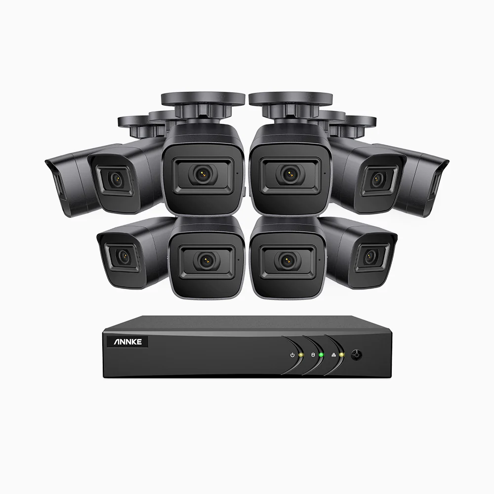 EL200 - 1080p 16 Channel Outdoor Wired Security CCTV System with 10 Cameras, 3.6 MM Lens, Smart DVR with Human & Vehicle Detection, 66 ft Infrared Night Vision, 4-in-1 Output Signal, IP67 - Image 3
