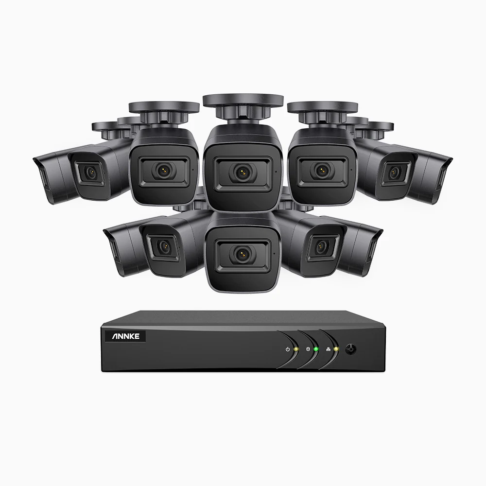 EL200 - 1080p 16 Channel Outdoor Wired Security CCTV System with 12 Cameras, 3.6 MM Lens, Smart DVR with Human & Vehicle Detection, 66 ft Infrared Night Vision, 4-in-1 Output Signal, IP67 - Image 3