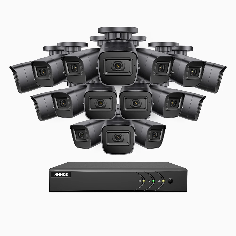 EL200 - 1080p 16 Channel Outdoor Wired Security CCTV System with 16 Cameras, 3.6 MM Lens, Smart DVR with Human & Vehicle Detection, 66 ft Infrared Night Vision, 4-in-1 Output Signal, IP67 - Image 3