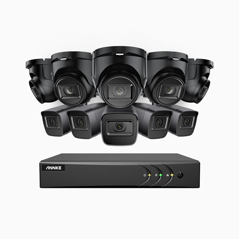 EL200 - 1080p 16 Channel Outdoor Wired Security CCTV System with 5 Bullet & 5 Turret Cameras, 3.6 MM Lens, Smart DVR with Human & Vehicle Detection, 66 ft Infrared Night Vision, 4-in-1 Output Signal, IP67 - Image 2