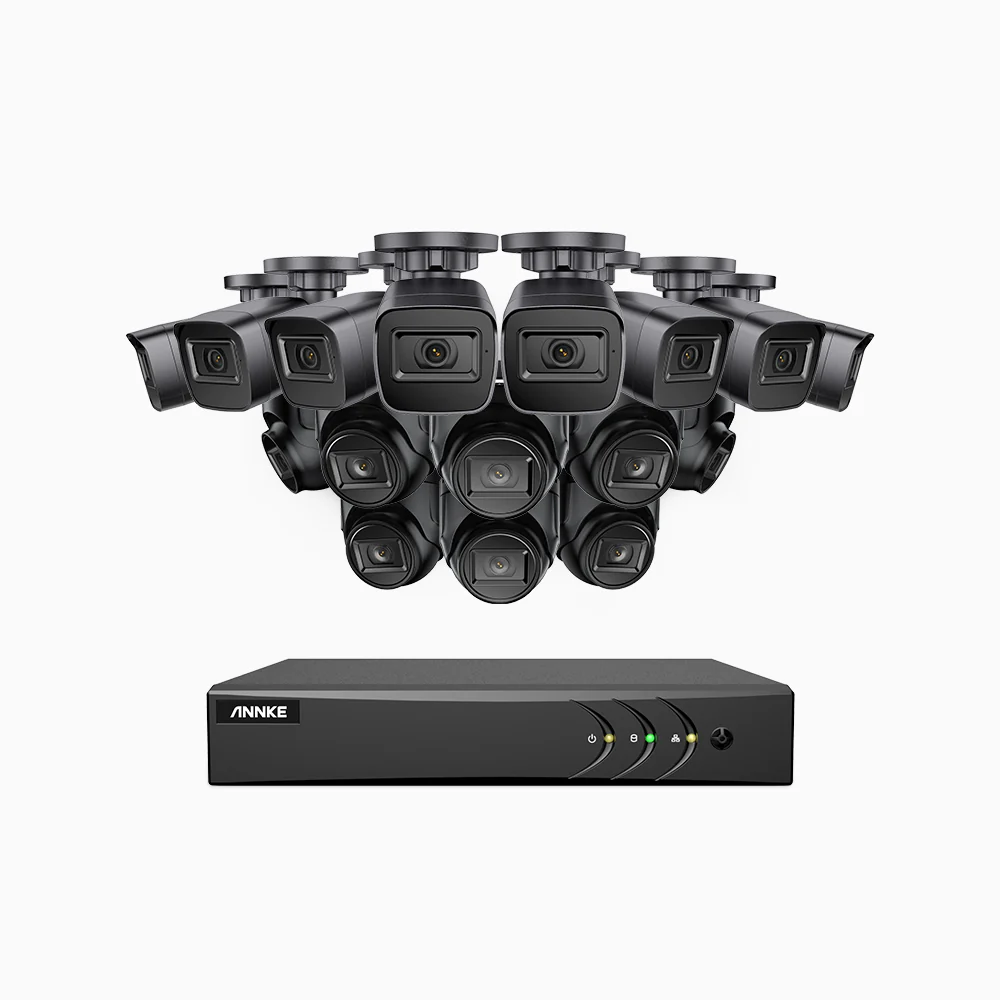 EL200 - 1080p 16 Channel Outdoor Wired Security CCTV System with 8 Bullet & 8 Turret Cameras, 3.6 MM Lens, Smart DVR with Human & Vehicle Detection, 66 ft Infrared Night Vision, 4-in-1 Output Signal, IP67 - Image 2