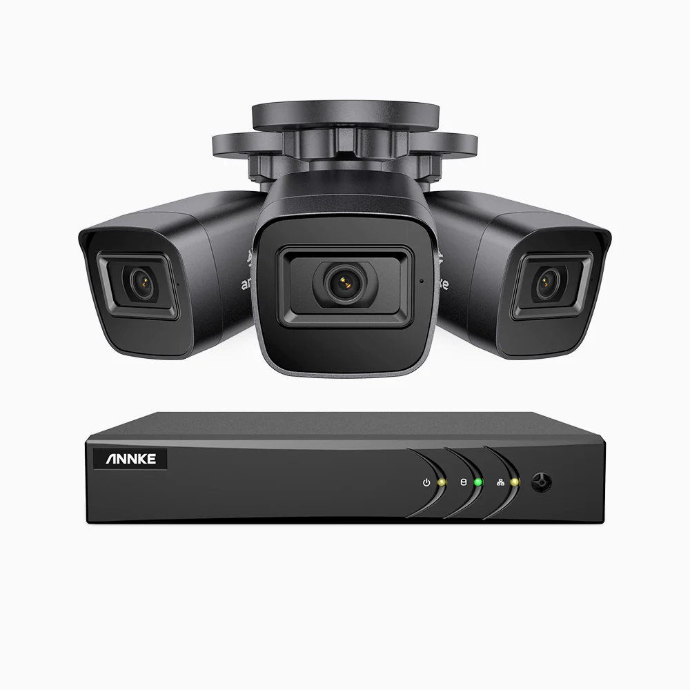 EL200 - 1080p 4 Channel Outdoor Wired Security CCTV System with 3 Cameras, 3.6 MM Lens, Smart DVR with Human & Vehicle Detection, 66 ft Infrared Night Vision, 4-in-1 Output Signal, IP67 - Image 3