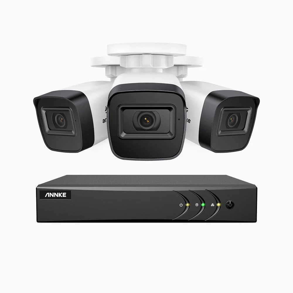 EL200 - 1080p 8 Channel Outdoor Wired Security CCTV System with 3 Cameras, 3.6 MM Lens, Smart DVR with Human & Vehicle Detection, 66 ft Infrared Night Vision, 4-in-1 Output Signal, IP67 - Image 2