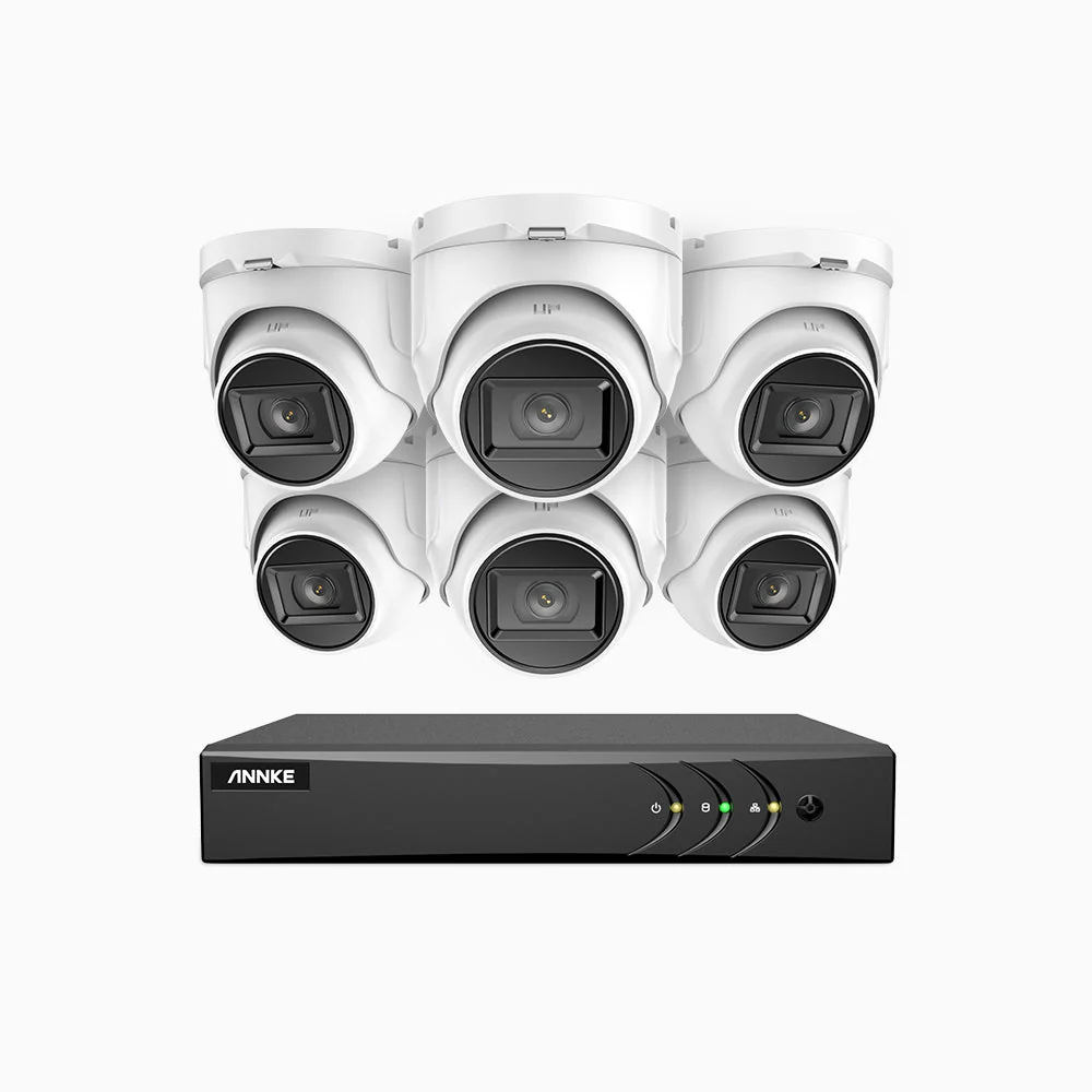 EL200 - 1080p 8 Channel Outdoor Wired Security CCTV System with 6 Cameras, 3.6 MM Lens, Smart DVR with Human & Vehicle Detection, 66 ft Infrared Night Vision, 4-in-1 Output Signal, IP67 - Image 2