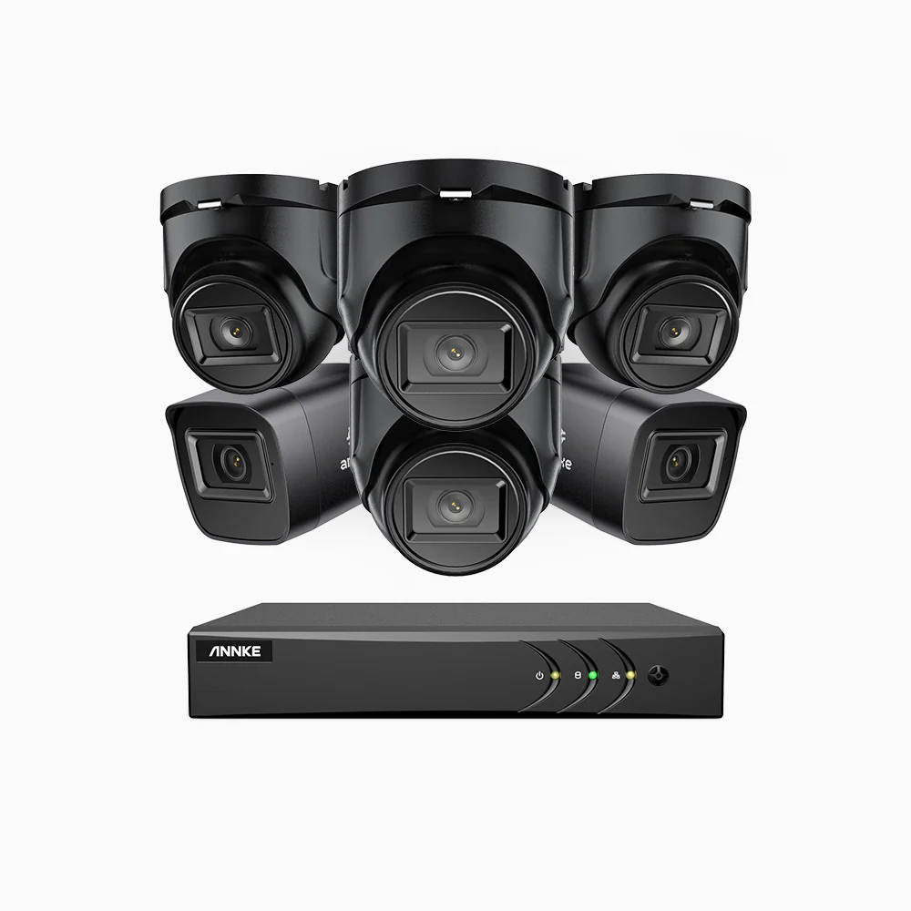 EL200 - 1080p 8 Channel Outdoor Wired Security CCTV System with 2 Bullet & 4 Turret Cameras, 3.6 MM Lens, Smart DVR with Human & Vehicle Detection, 66 ft Infrared Night Vision, 4-in-1 Output Signal, IP67 - Image 2