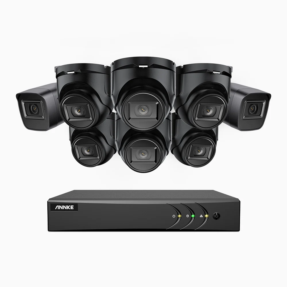EL200 - 1080p 8 Channel Outdoor Wired Security CCTV System with 2 Bullet & 6 Turret Cameras, 3.6 MM Lens, Smart DVR with Human & Vehicle Detection, 66 ft Infrared Night Vision, 4-in-1 Output Signal, IP67 - Image 2