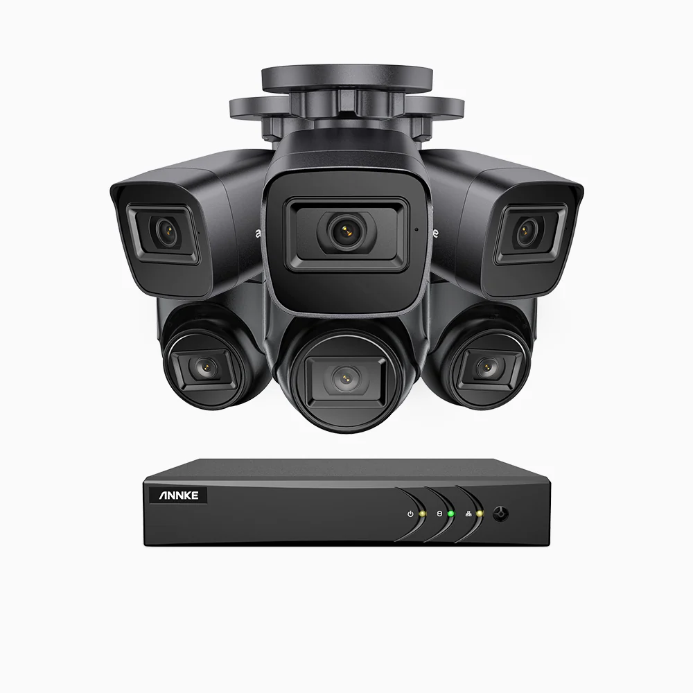 EL200 - 1080p 8 Channel Outdoor Wired Security CCTV System with 3 Bullet & 3 Turret Cameras, 3.6 MM Lens, Smart DVR with Human & Vehicle Detection, 66 ft Infrared Night Vision, 4-in-1 Output Signal, IP67 - Image 2