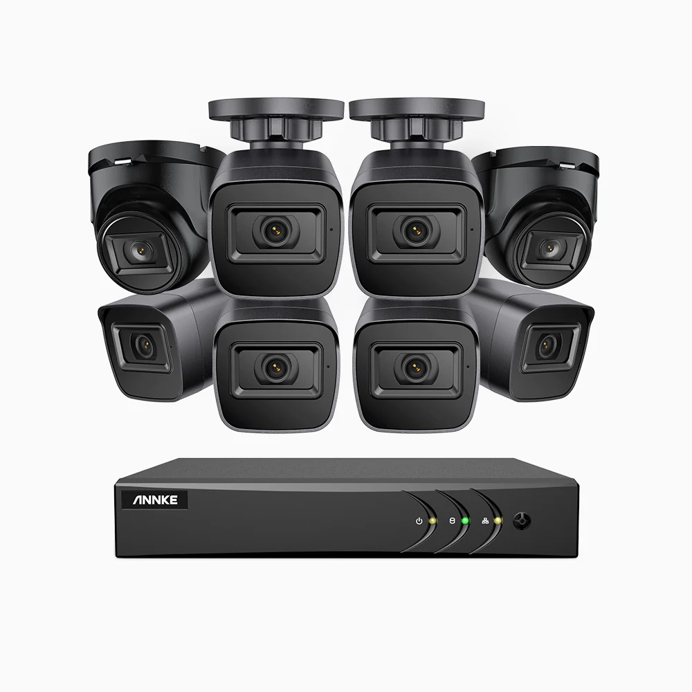 EL200 - 1080p 8 Channel Outdoor Wired Security CCTV System with 6 Bullet & 2 Turret Cameras, 3.6 MM Lens, Smart DVR with Human & Vehicle Detection, 66 ft Infrared Night Vision, 4-in-1 Output Signal, IP67 - Image 2