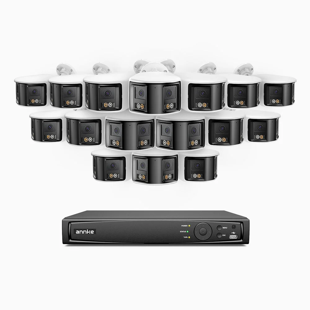 FDH800 - 16 Channel PoE Security System with 16 X 8MP UHD Dual Lens Cameras, 180° Panoramic View, Smart Dual Light Night Vision, Two-Way Audio, Active Siren & Alarm, Human & Vehicle Detection, IP67 - Image 2