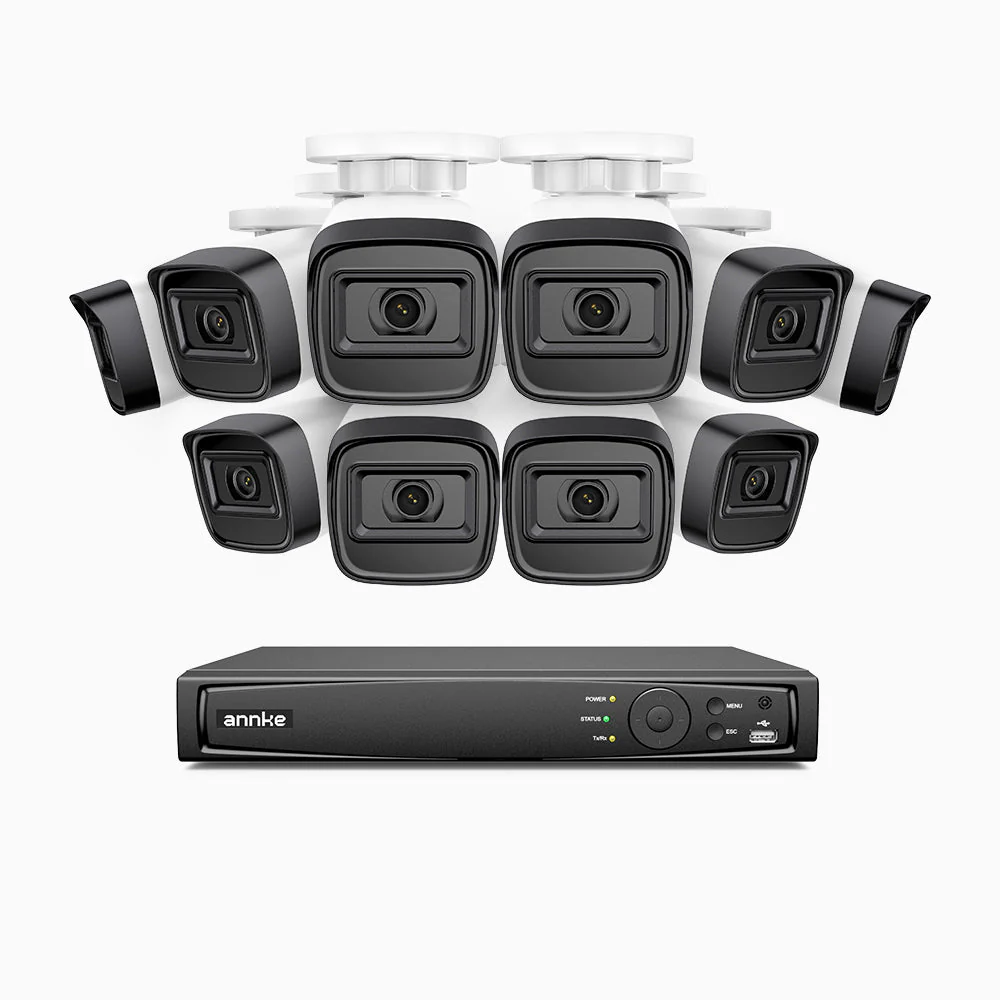 H300 - 2K 3MP 16 Channel 10 Cameras PoE Security System, EXIR 2.0 Night Vision, Motion Detection, H.265+, IP67 Waterproof - Image 2