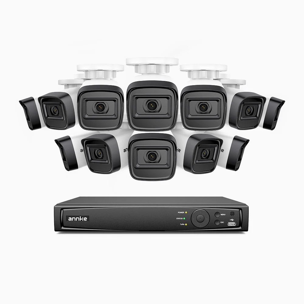 H300 - 2K 3MP 16 Channel 12 Cameras PoE Security System, EXIR 2.0 Night Vision, Motion Detection, H.265+, IP67 Waterproof - Image 2