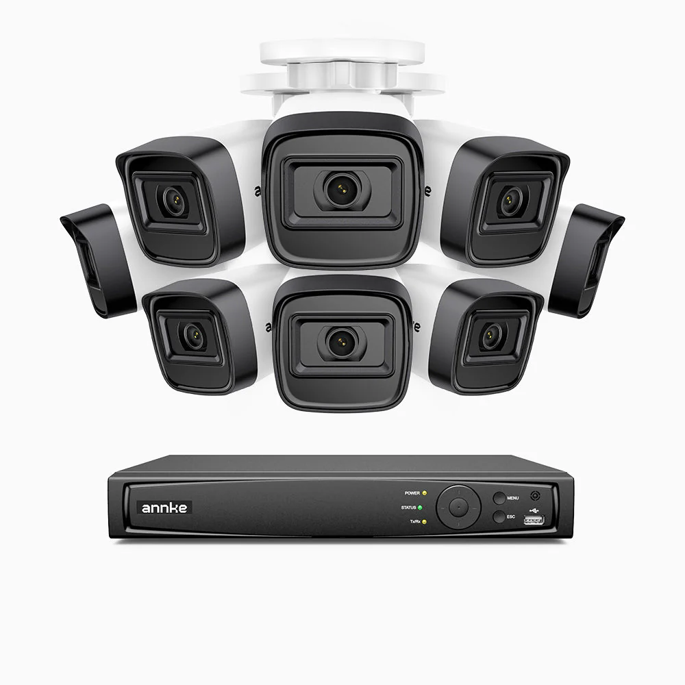 H300 - 2K 3MP 16 Channel 8 Cameras PoE Security System, EXIR 2.0 Night Vision, Motion Detection, H.265+, IP67 Waterproof - Image 2