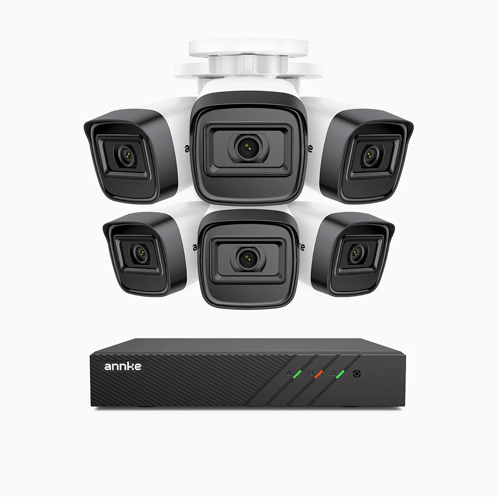H300 - 2K 3MP 8 Channel 6 Cameras PoE Security System, EXIR 2.0 Night Vision, Motion Detection, H.265+, IP67 Waterproof - Image 2