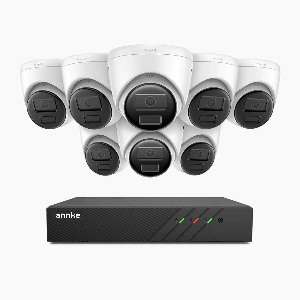 H300 - 2K 3MP 8 Channel 8 Cameras PoE Security System, EXIR 2.0 Night Vision, Motion Detection, H.265+, IP67 Waterproof