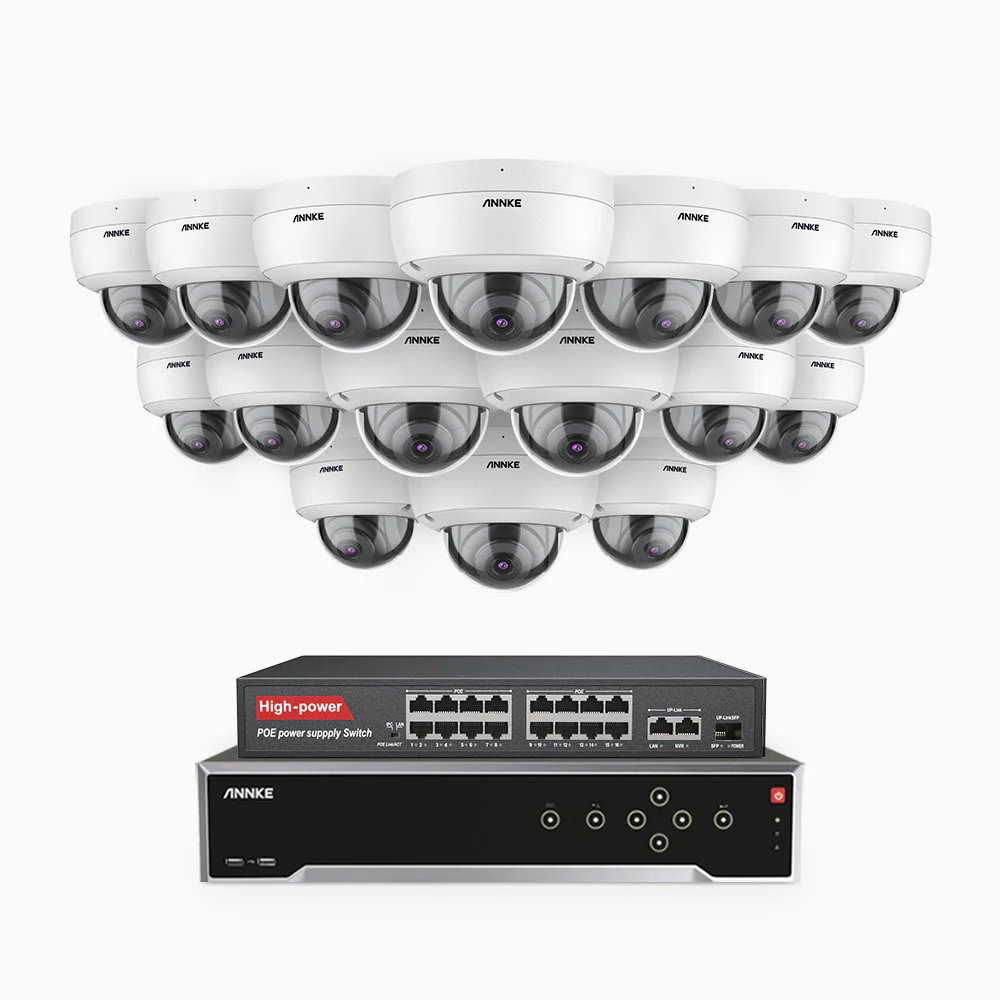 H500 - 5MP 32 Channel 16 Cameras PoE Security CCTV System, EXIR 2.0 Night Vision, Built-in Mic & SD Card Slot, Works with Alexa, 16-Port PoE Switch Included, IP67 - Image 3