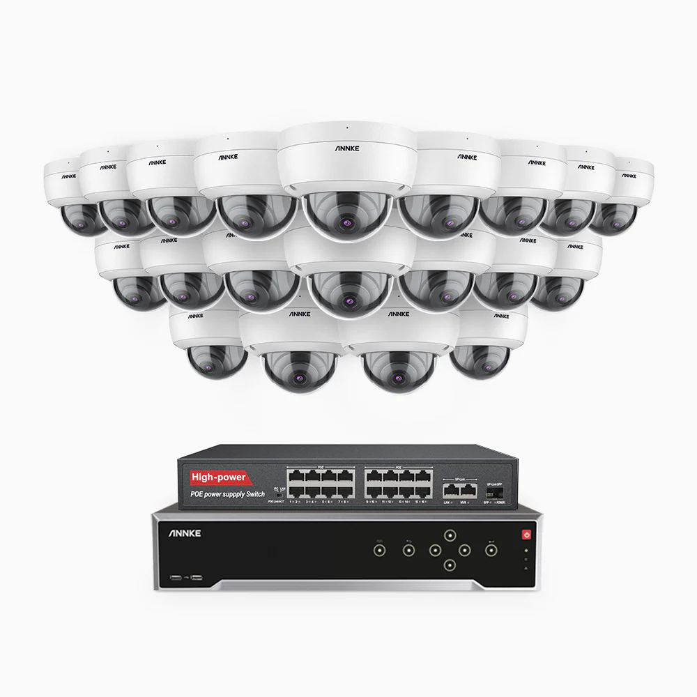 H500 - 5MP 32 Channel 20 Cameras PoE Security CCTV System, EXIR 2.0 Night Vision, Built-in Mic & SD Card Slot, Works with Alexa, 16-Port PoE Switch Included, IP67 - Image 3