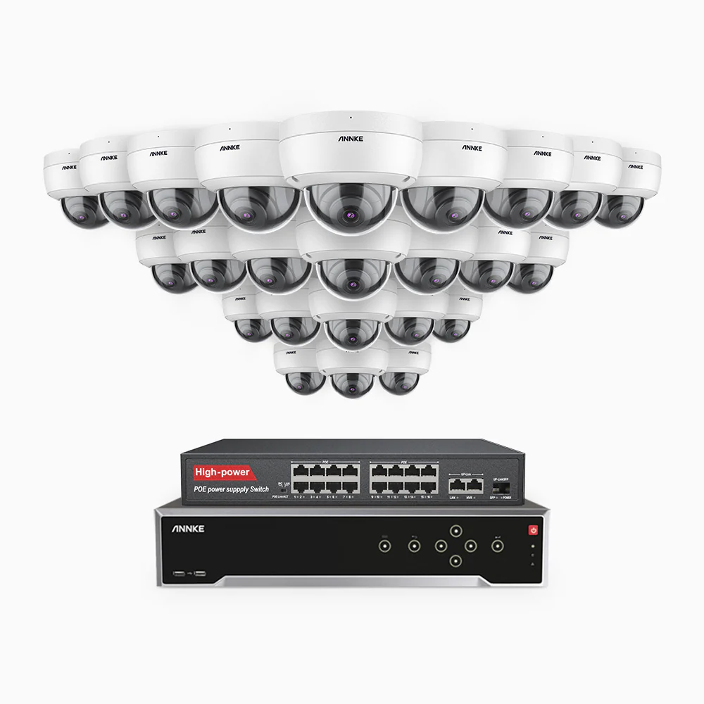 H500 - 5MP 32 Channel 24 Cameras PoE Security CCTV System, EXIR 2.0 Night Vision, Built-in Mic & SD Card Slot, Works with Alexa, 16-Port PoE Switch Included, IP67 - Image 3
