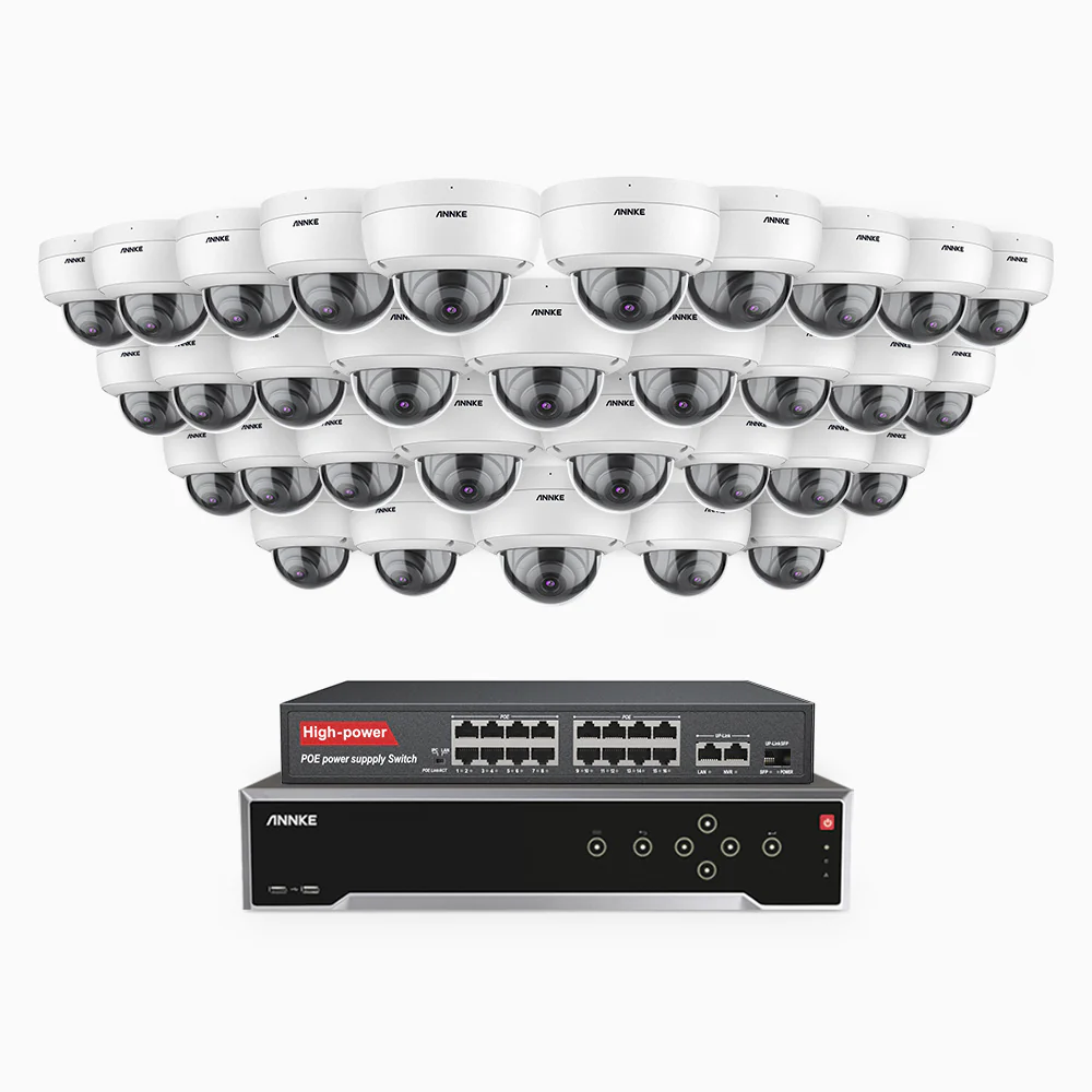 H500 - 5MP 32 Channel 32 Cameras PoE Security CCTV System, EXIR 2.0 Night Vision, Built-in Mic & SD Card Slot, Works with Alexa, 16-Port PoE Switch Included, IP67 - Image 3