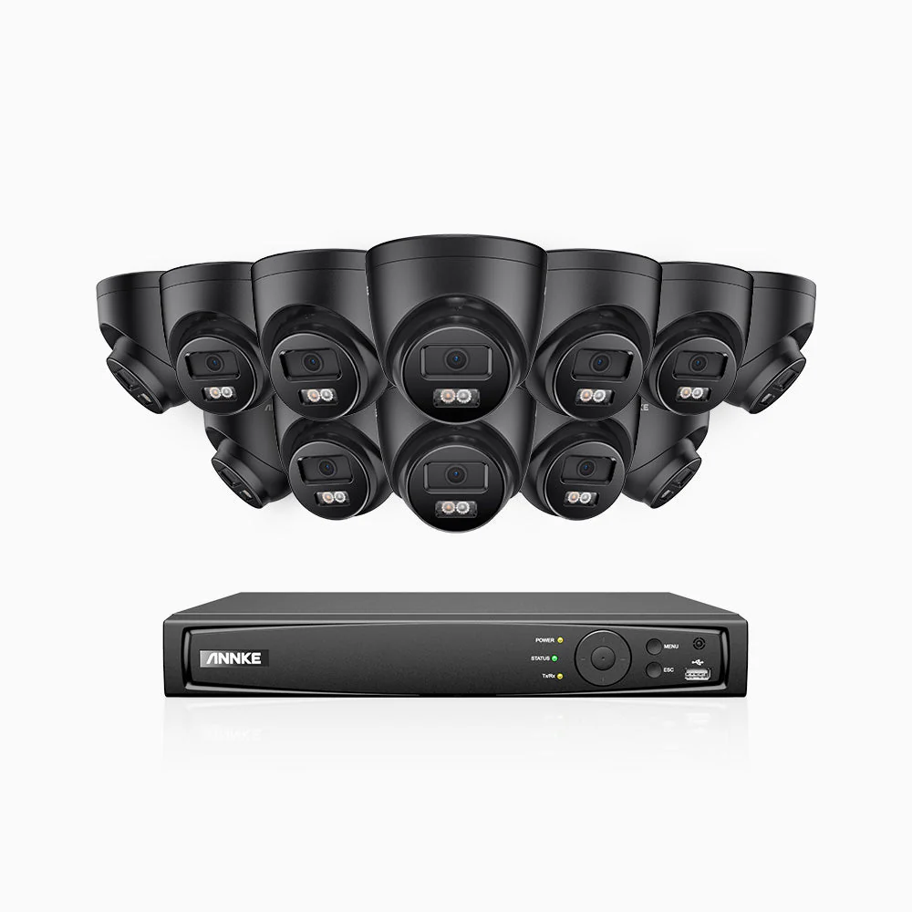 H500P - 3K 16 Channel 12 Cameras PoE Security System, Colour & IR Night Vision, 3072*1728 Resolution, f/1.6 Aperture (0.005 Lux), Human & Vehicle Detection, Built-in Microphone, IP67 - Image 4