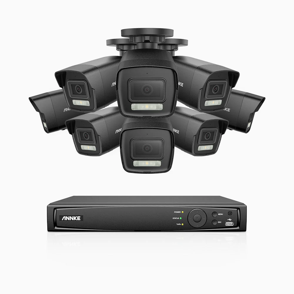 H500P - 3K 16 Channel 8 Cameras PoE Security System, Colour & IR Night Vision, 3072*1728 Resolution, f/1.6 Aperture (0.005 Lux), Human & Vehicle Detection, Built-in Microphone, IP67 - Image 3