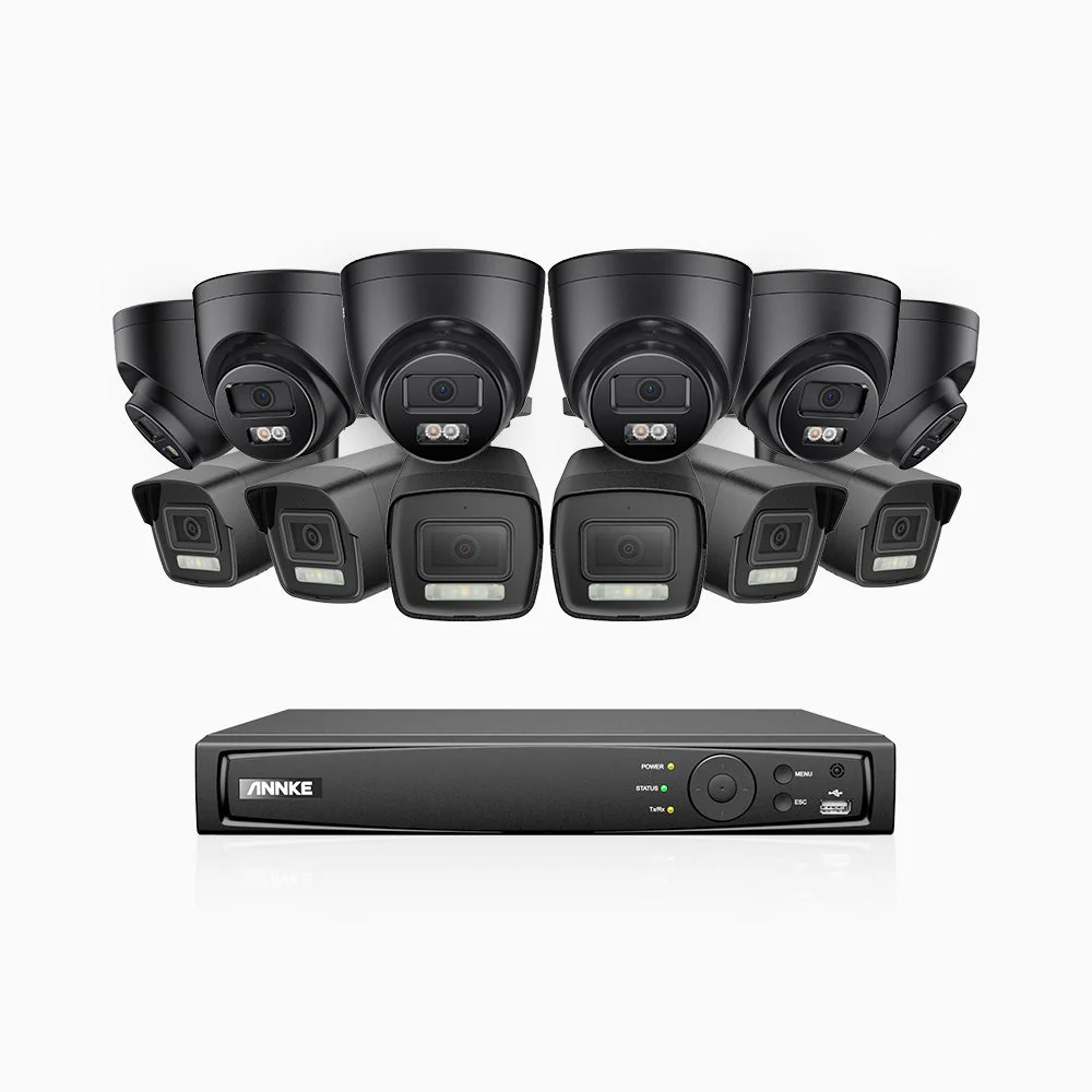 H500P - 3K 16 Channel PoE Security System with 6 Bullet & 6 Turret Cameras, Colour & IR Night Vision, 3072*1728 Resolution, f/1.6 Aperture (0.005 Lux), Human & Vehicle Detection, Built-in Microphone, IP67 - Image 2