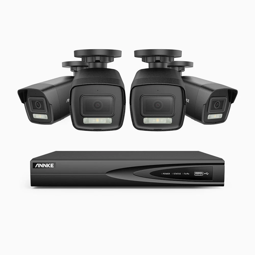 H500P - 3K 4 Channel 4 Cameras PoE Security System, Colour & IR Night Vision, 3072*1728 Resolution, f/1.6 Aperture (0.005 Lux), Human & Vehicle Detection, Built-in Microphone, IP67 - Image 2