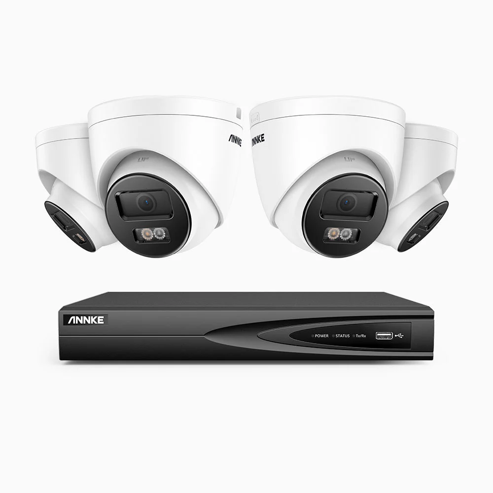 H500P - 3K 4 Channel 4 Cameras PoE Security System, Colour & IR Night Vision, 3072*1728 Resolution, f/1.6 Aperture (0.005 Lux), Human & Vehicle Detection, Built-in Microphone, IP67 - Image 4