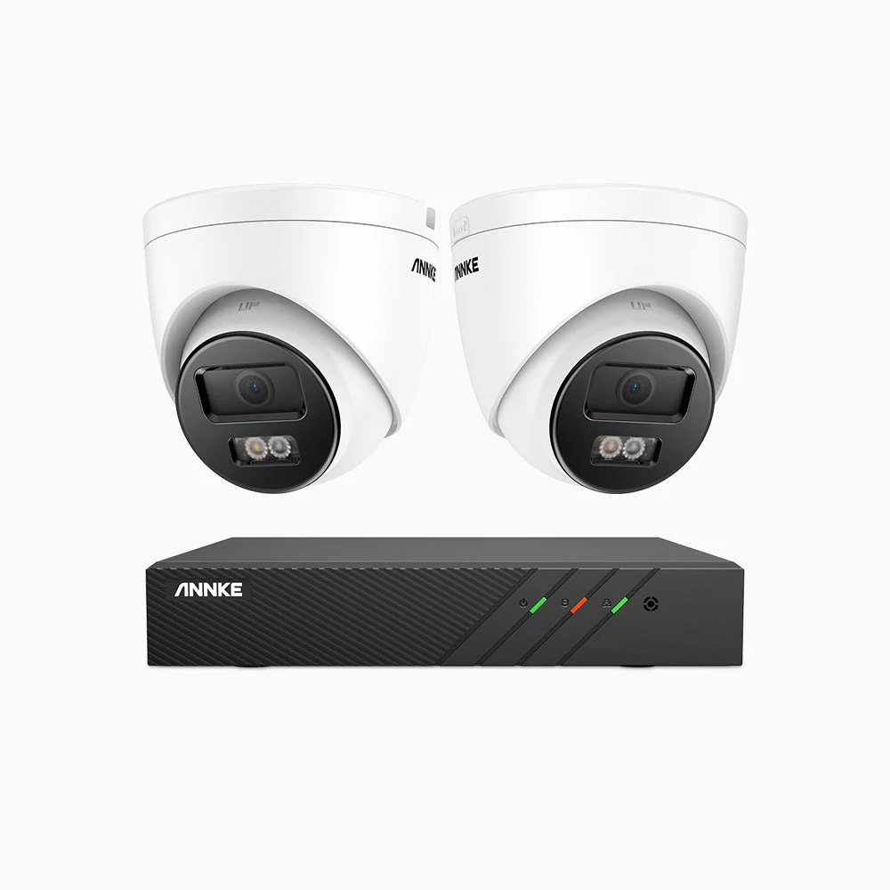 H500P - 3K 8 Channel 2 Cameras PoE Security System, Colour & IR Night Vision, 3072*1728 Resolution, f/1.6 Aperture (0.005 Lux), Human & Vehicle Detection, Built-in Microphone, IP67 - Image 2