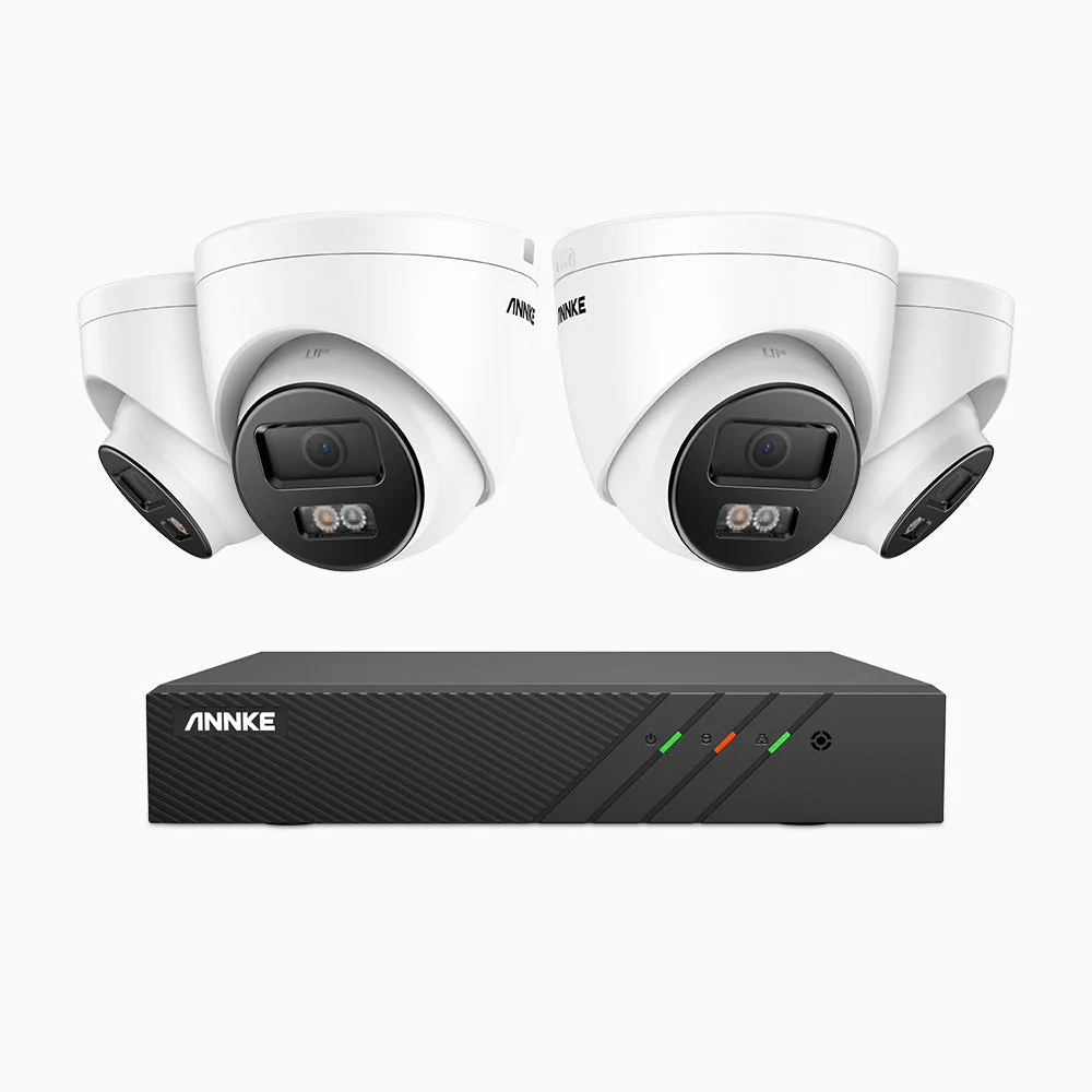 H500P - 3K 8 Channel 4 Cameras PoE Security System, Colour & IR Night Vision, 3072*1728 Resolution, f/1.6 Aperture (0.005 Lux), Human & Vehicle Detection, Built-in Microphone, IP67 - Image 2