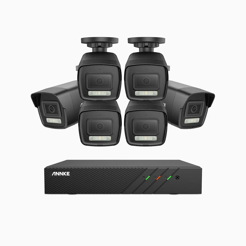 H500P - 3K 8 Channel 6 Cameras PoE Security System, Colour & IR Night Vision, 3072*1728 Resolution, f/1.6 Aperture (0.005 Lux), Human & Vehicle Detection, Built-in Microphone, IP67 - Image 2