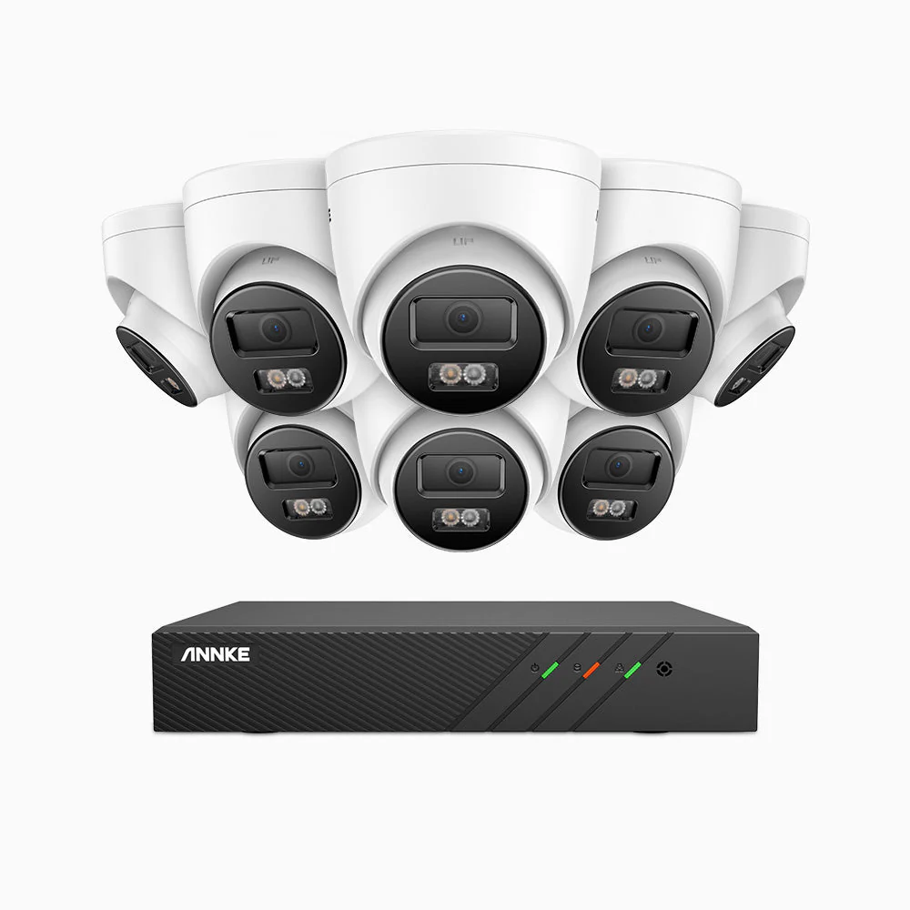 H500P - 3K 8 Channel 8 Cameras PoE Security System, Colour & IR Night Vision, 3072*1728 Resolution, f/1.6 Aperture (0.005 Lux), Human & Vehicle Detection, Built-in Microphone, IP67 - Image 2