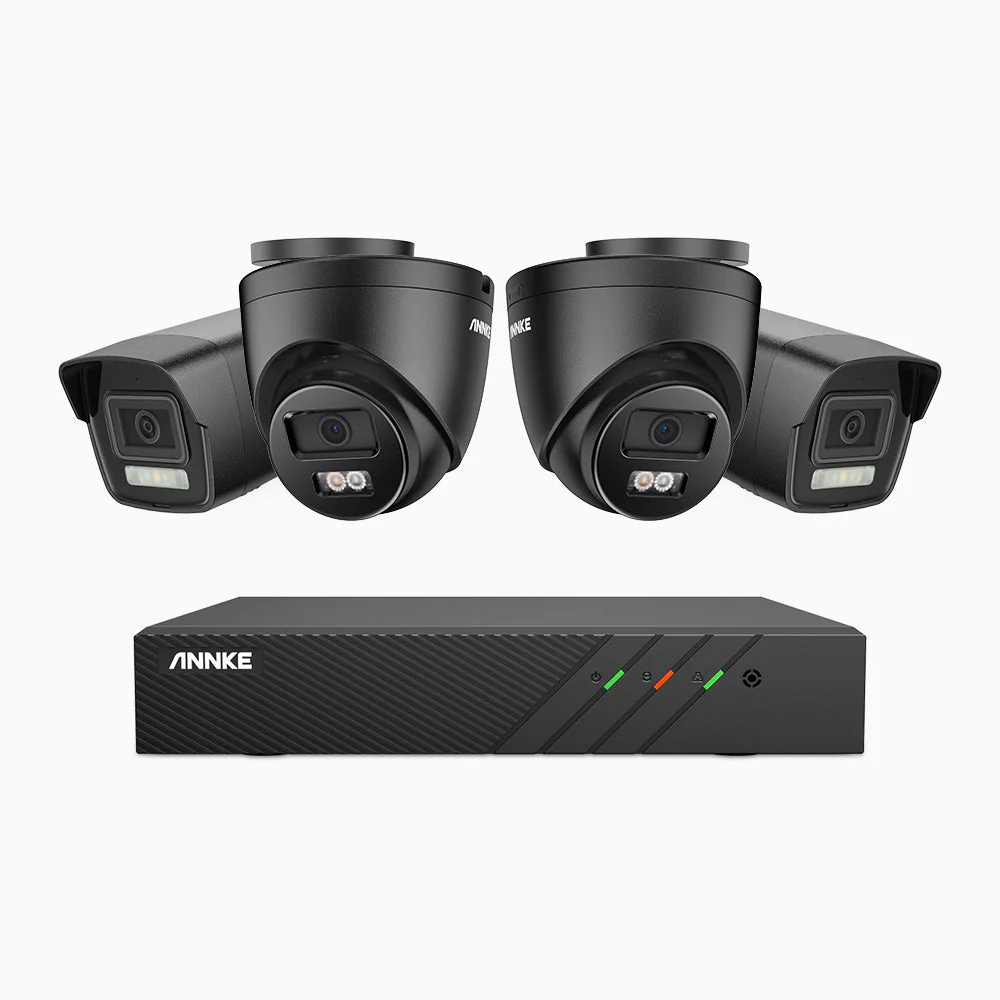 H500P - 3K 8 Channel PoE Security System with 2 Bullet & 2 Turret Cameras, Colour & IR Night Vision, 3072*1728 Resolution, f/1.6 Aperture (0.005 Lux), Human & Vehicle Detection, Built-in Microphone, IP67 - Image 2