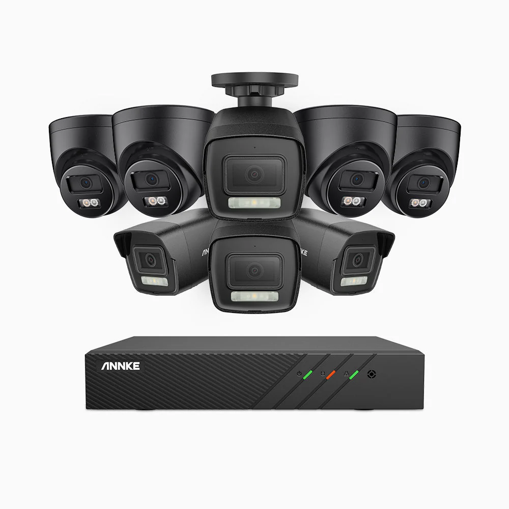 H500P - 3K 8 Channel PoE Security System with 4 Bullet & 4 Turret Cameras, Colour & IR Night Vision, 3072*1728 Resolution, f/1.6 Aperture (0.005 Lux), Human & Vehicle Detection, Built-in Microphone, IP67 - Image 2