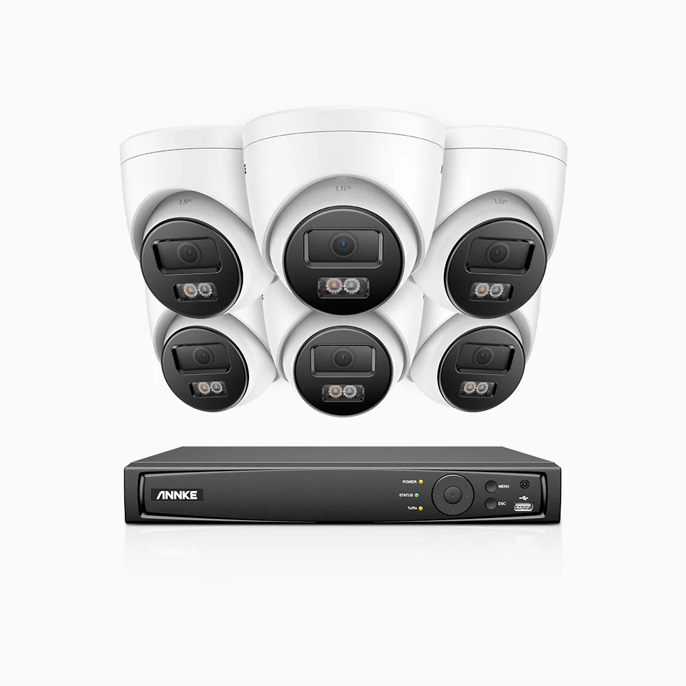 H800 - 4K 16 Channel 6 Cameras PoE Security CCTV System, Human & Vehicle Detection, Colour & IR Night Vision, Built-in Mic, RTSP Supported