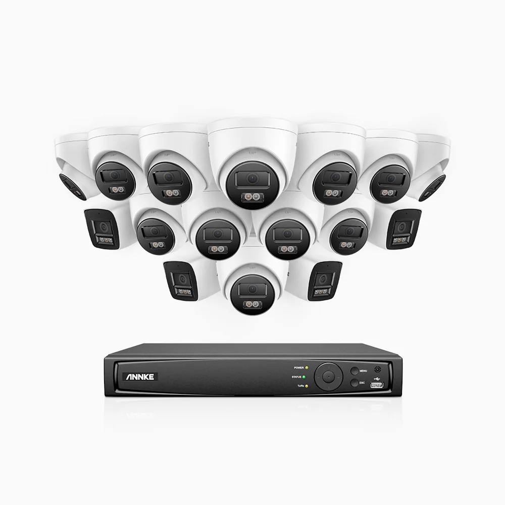 H800 - 4K 16 Channel PoE Security CCTV System with 4 Bullet & 12 Turret Cameras, Human & Vehicle Detection, Colour & IR Night Vision, Built-in Mic, RTSP Supported