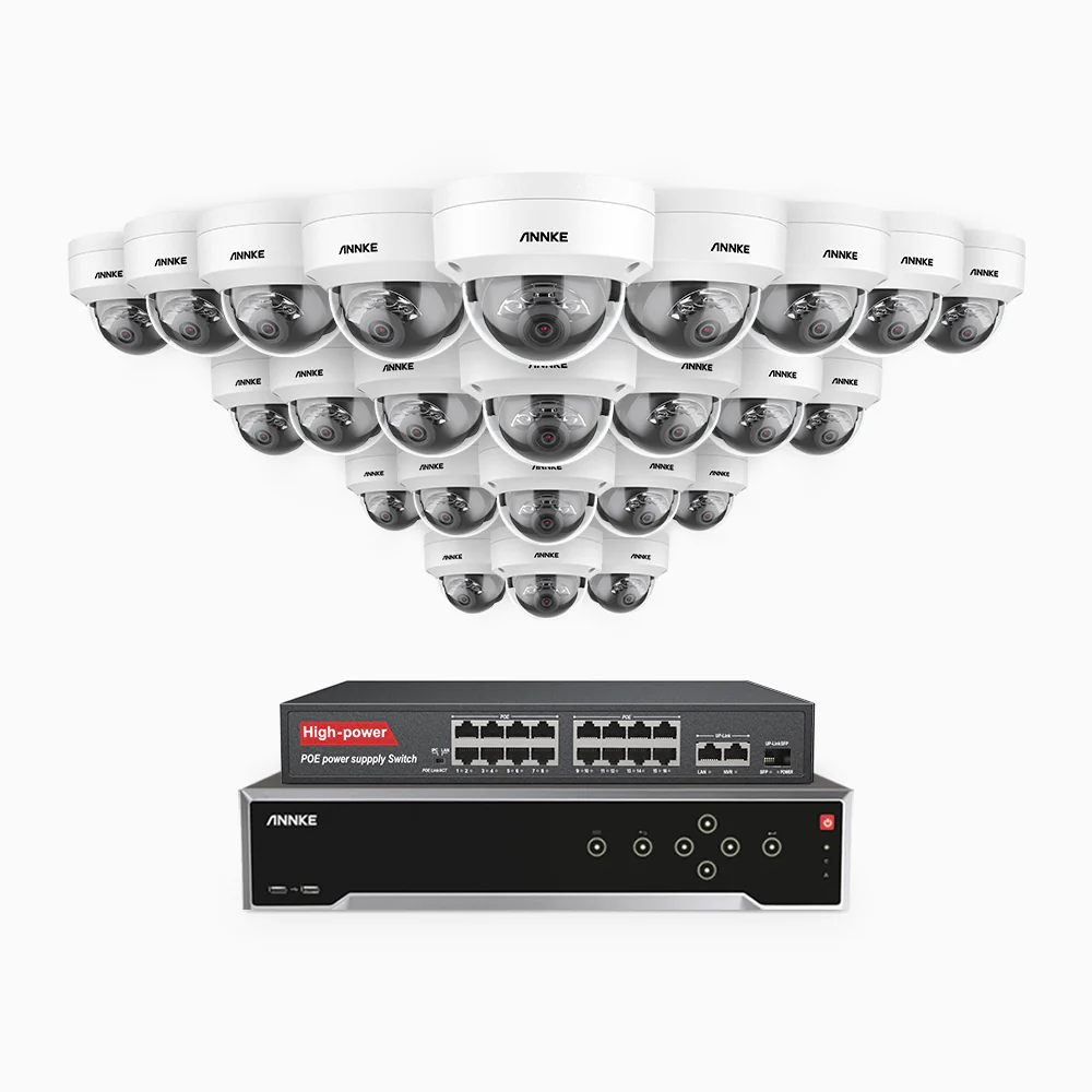 H800 - 4K 32 Channel 24 Cameras PoE Security CCTV System, Human & Vehicle Detection, Colour & IR Night Vision, Built-in Mic, RTSP Supported, 16-Port PoE Switch Included - Image 3