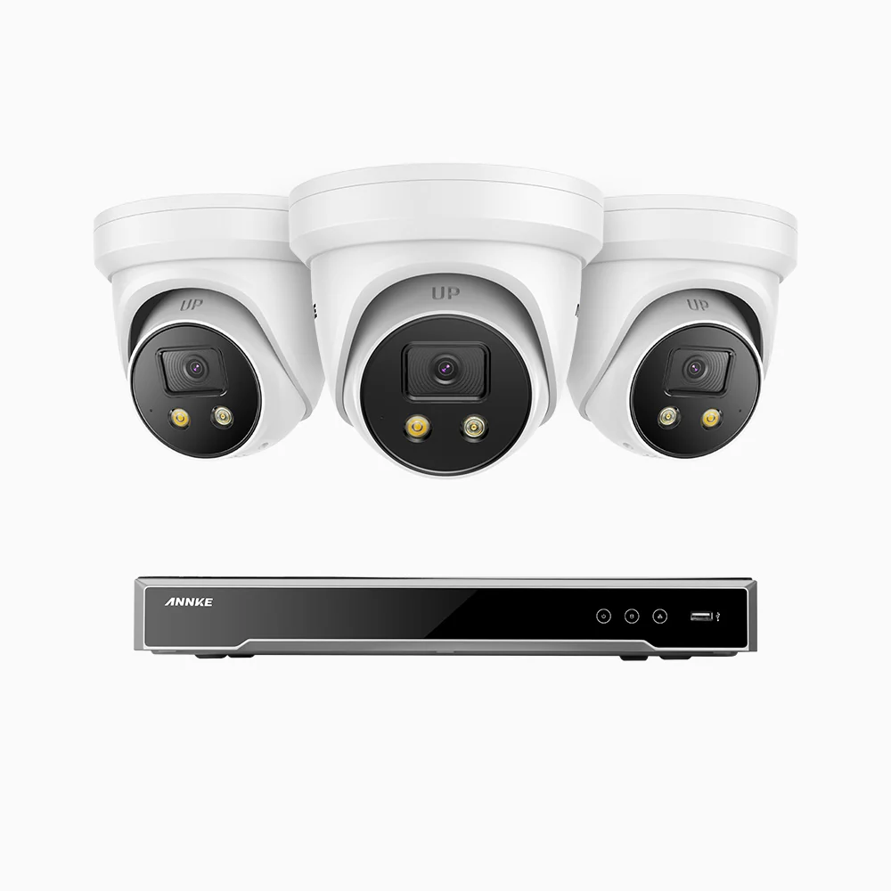 H800X - 4K 8 Channel 3 Cameras PoE Security System, 1/1.8'' BSI Sensor, f/1.6 Aperture (0.003 Lux), Siren & Strobe Alarm, 2CH 4K Decoding Capability, Human & Vehicle Detection, Perimeter Protection, All-Metal Housing - Image 2