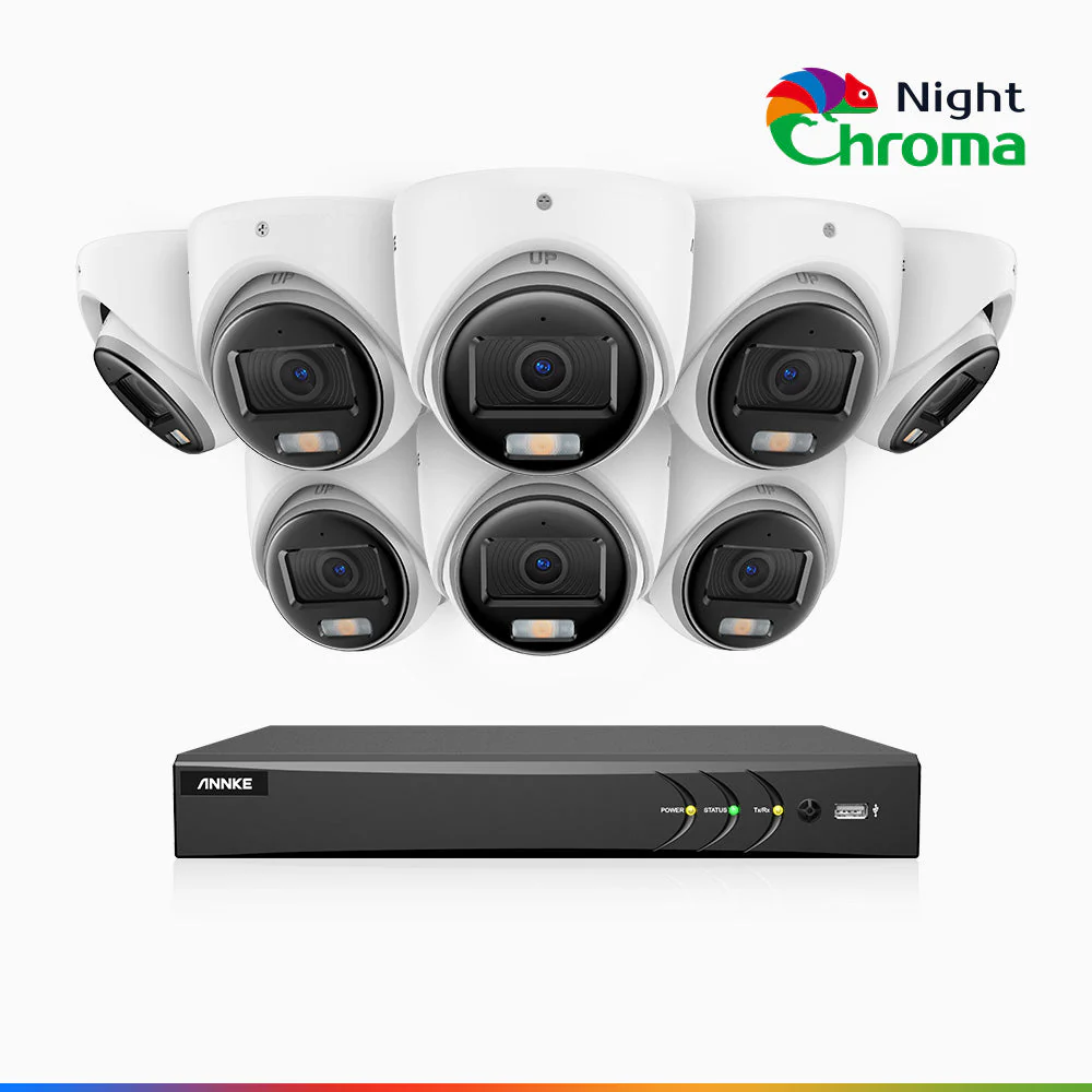 NightChroma<sup>TM</sup>  NAK500 - Updated Version, 3K 8 Channel 8 Cameras TVI Security System, Acme Colour Night Vision, 2960 × 1665 Resolution, f/1.0 Aperture (0.001 Lux), Built-in Microphone, IP67 - Image 2